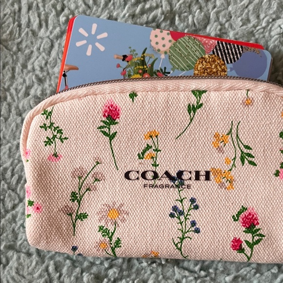Coach Floral Zip Pouch with Gold Accents - Picture 5 of 9